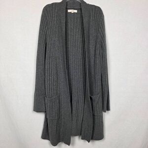 Women's Gray Open Front Cardigan Sweater